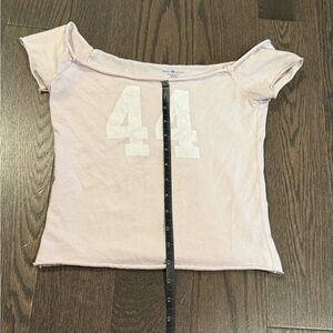 Brandy Melville Light Pink Off-Shoulder Crop Top